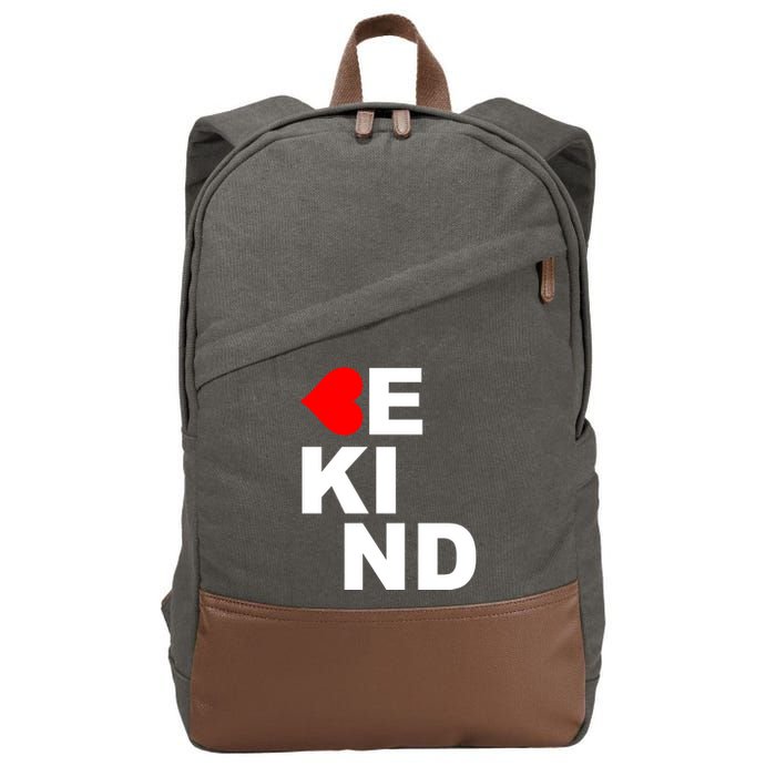 Be Kind Love Heart, Kindness Matters Cotton Canvas Backpack