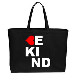 Be Kind Love Heart, Kindness Matters Cotton Canvas Jumbo Tote