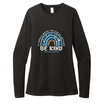 Be Kind Leopard Rainbow Choose Kindness Autism Awareness Womens CVC Long Sleeve Shirt