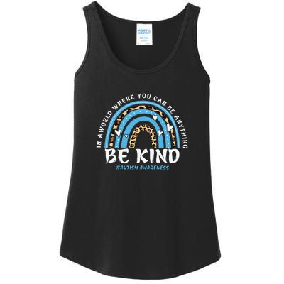 Be Kind Leopard Rainbow Choose Kindness Autism Awareness Ladies Essential Tank