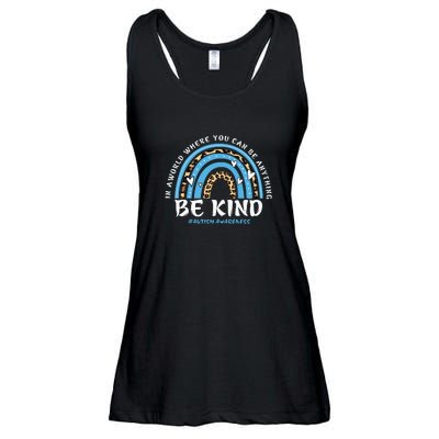 Be Kind Leopard Rainbow Choose Kindness Autism Awareness Ladies Essential Flowy Tank