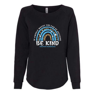 Be Kind Leopard Rainbow Choose Kindness Autism Awareness Womens California Wash Sweatshirt