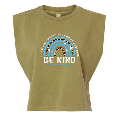 Be Kind Leopard Rainbow Choose Kindness Autism Awareness Garment-Dyed Women's Muscle Tee