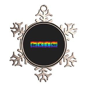 Be Kind LGBT Pride Periodic Table Kindness Chemistry Teacher Metallic Star Ornament