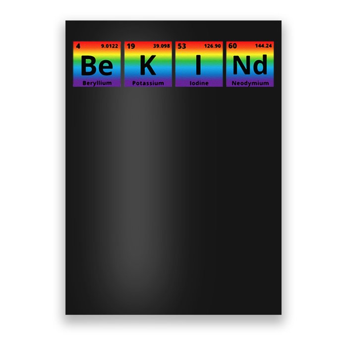 Be Kind LGBT Pride Periodic Table Kindness Chemistry Teacher Poster