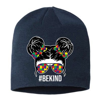 Be Kind Messy Bun Autism Awareness Sustainable Beanie