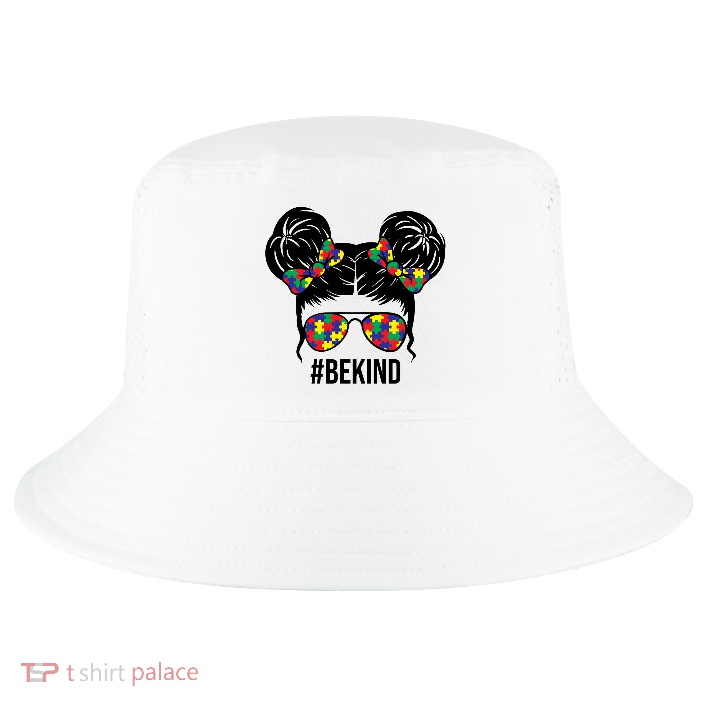 Be Kind Messy Bun Autism Awareness Cool Comfort Performance Bucket Hat