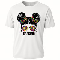 Be Kind Messy Bun Autism Awareness Cooling Performance Crew T-Shirt