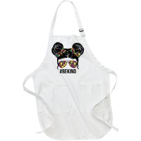 Be Kind Messy Bun Autism Awareness Full-Length Apron With Pockets