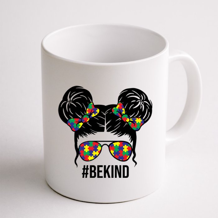 Be Kind Messy Bun Autism Awareness Coffee Mug