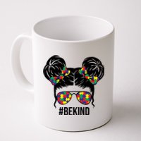 Be Kind Messy Bun Autism Awareness Coffee Mug