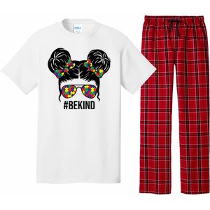 Be Kind Messy Bun Autism Awareness Pajama Set