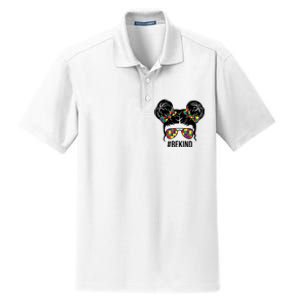 Be Kind Messy Bun Autism Awareness Dry Zone Grid Polo