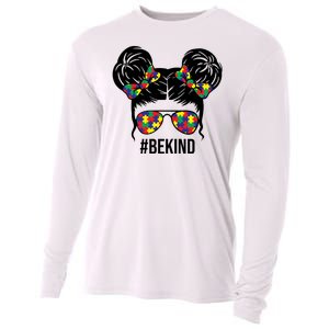 Be Kind Messy Bun Autism Awareness Cooling Performance Long Sleeve Crew