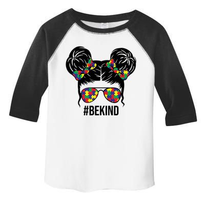 Be Kind Messy Bun Autism Awareness Toddler Fine Jersey T-Shirt