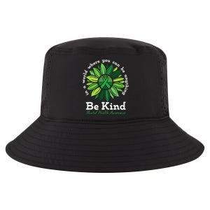 Be Kind Mental Health Awareness Sunflower Green Ribbon Cool Comfort Performance Bucket Hat