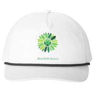 Be Kind Mental Health Awareness Sunflower Green Ribbon Snapback Five-Panel Rope Hat