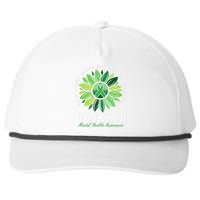 Be Kind Mental Health Awareness Sunflower Green Ribbon Snapback Five-Panel Rope Hat