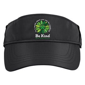 Be Kind Mental Health Awareness Sunflower Green Ribbon Adult Drive Performance Visor