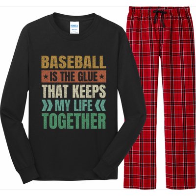 Baseball Keeps My Life Together Baseball Player Sports Gift Long Sleeve Pajama Set