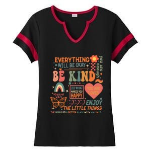 Be Kind Mental Health Awareness Ladies Halftime Notch Neck Tee