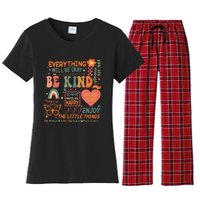 Be Kind Mental Health Awareness Women's Flannel Pajama Set