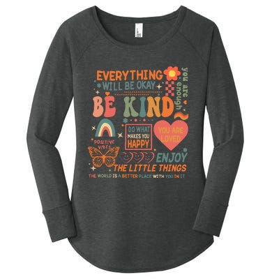 Be Kind Mental Health Awareness Women's Perfect Tri Tunic Long Sleeve Shirt