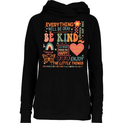 Be Kind Mental Health Awareness Womens Funnel Neck Pullover Hood