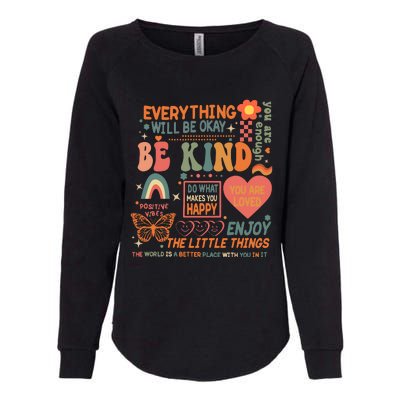 Be Kind Mental Health Awareness Womens California Wash Sweatshirt