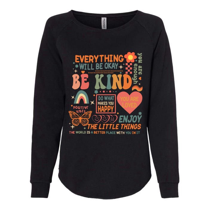 Be Kind Mental Health Awareness Womens California Wash Sweatshirt