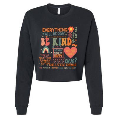 Be Kind Mental Health Awareness Cropped Pullover Crew