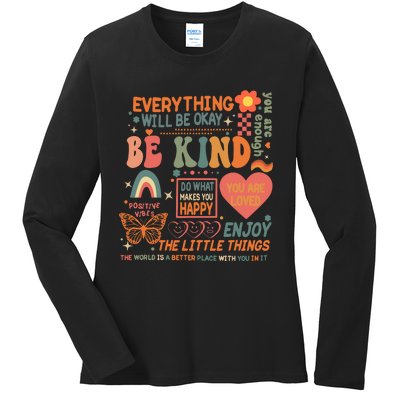 Be Kind Mental Health Awareness Ladies Long Sleeve Shirt