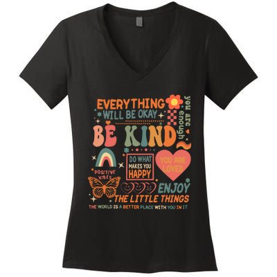 Be Kind Mental Health Awareness Women's V-Neck T-Shirt