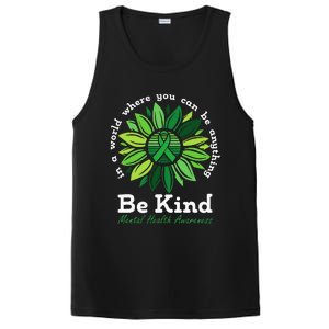 Be Kind Mental Health Awareness Sunflower Green Ribbon PosiCharge Competitor Tank