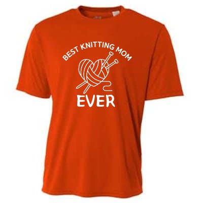 Best Knitting Mom Ever Funny Knitting Cooling Performance Crew T-Shirt