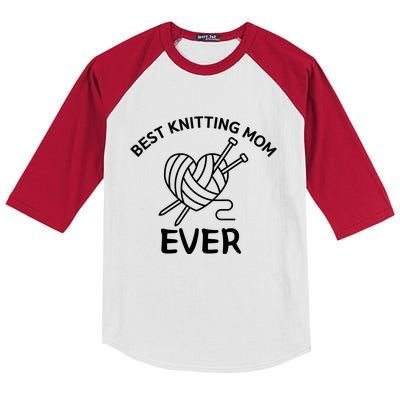 Best Knitting Mom Ever Funny Knitting Kids Colorblock Raglan Jersey