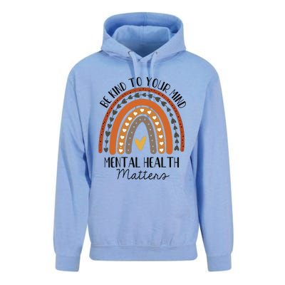 Be Kind Mental Health Matters Polka Dot Rainbow Awareness Unisex Surf Hoodie