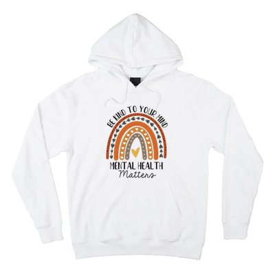 Be Kind Mental Health Matters Polka Dot Rainbow Awareness Hoodie