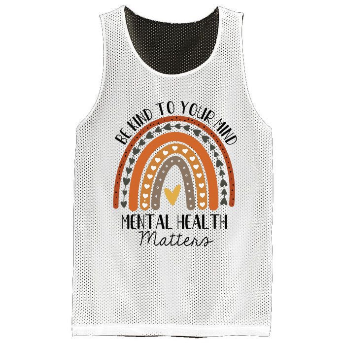 Be Kind Mental Health Matters Polka Dot Rainbow Awareness Mesh Reversible Basketball Jersey Tank