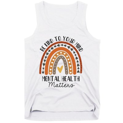 Be Kind Mental Health Matters Polka Dot Rainbow Awareness Tank Top