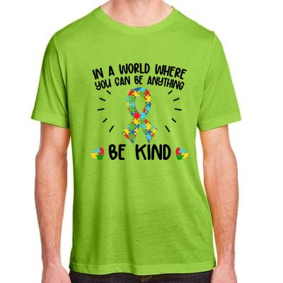 Be Kind Motivational Autism Awareness Slogan Autism Puzzle Message Adult ChromaSoft Performance T-Shirt