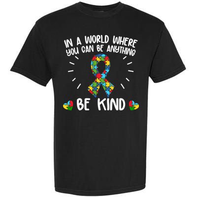Be Kind Motivational Autism Awareness Slogan Autism Puzzle Message Garment-Dyed Heavyweight T-Shirt