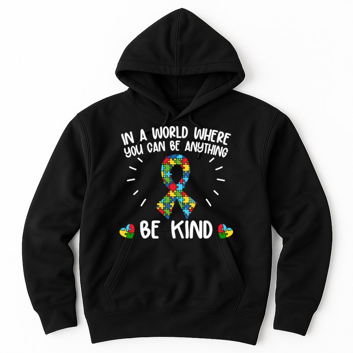 Be Kind Motivational Autism Awareness Slogan Autism Puzzle Message Hoodie