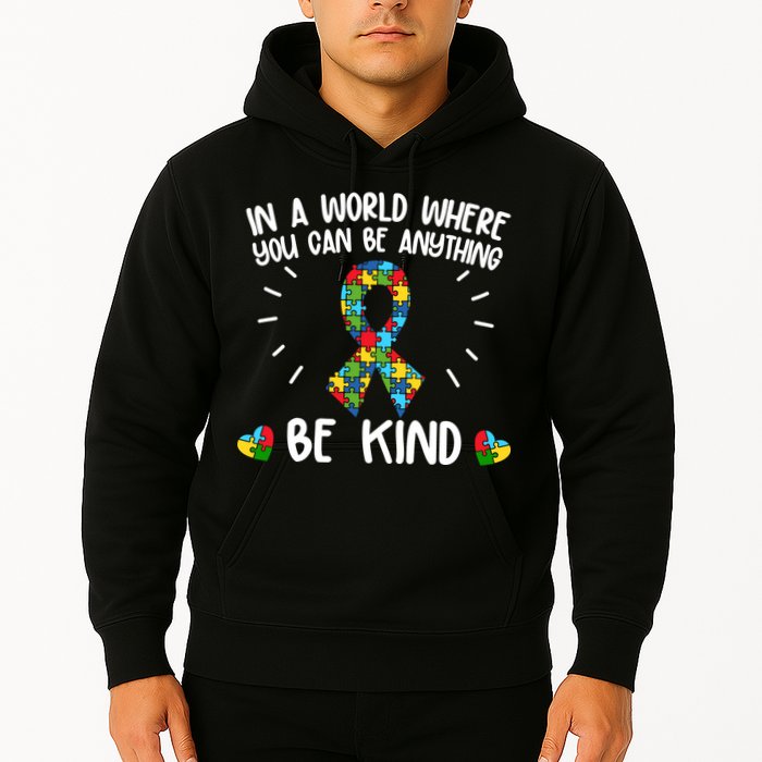Be Kind Motivational Autism Awareness Slogan Autism Puzzle Message Hoodie