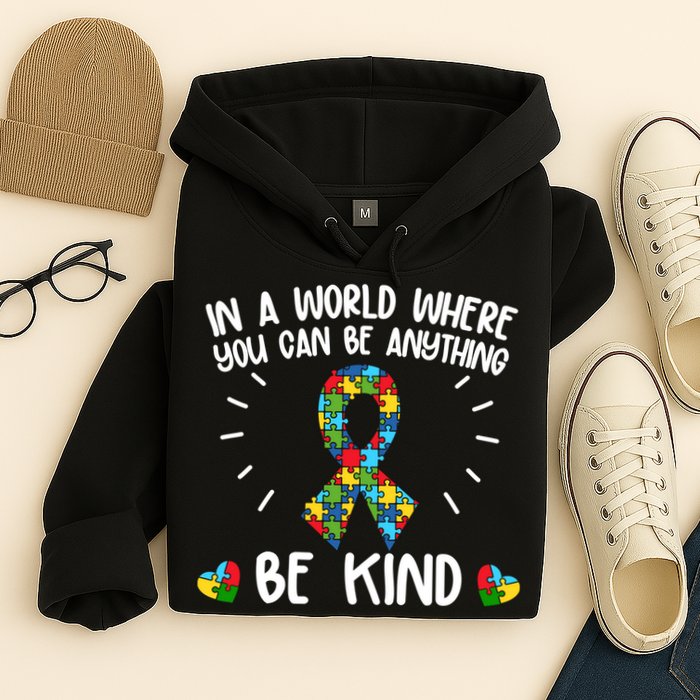 Be Kind Motivational Autism Awareness Slogan Autism Puzzle Message Hoodie