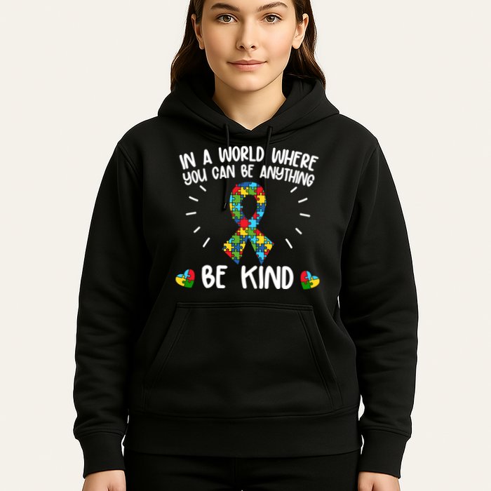 Be Kind Motivational Autism Awareness Slogan Autism Puzzle Message Hoodie