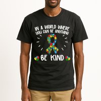 Be Kind Motivational Autism Awareness Slogan Autism Puzzle Message Tall T-Shirt