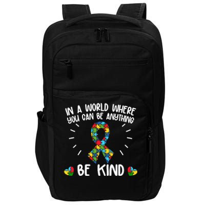 Be Kind Motivational Autism Awareness Slogan Autism Puzzle Message Impact Tech Backpack