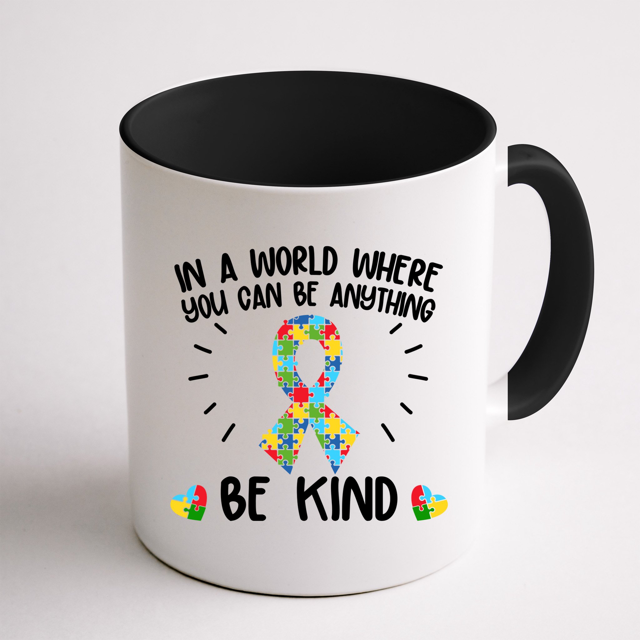 Be Kind Motivational Autism Awareness Slogan Autism Puzzle Message Mug
