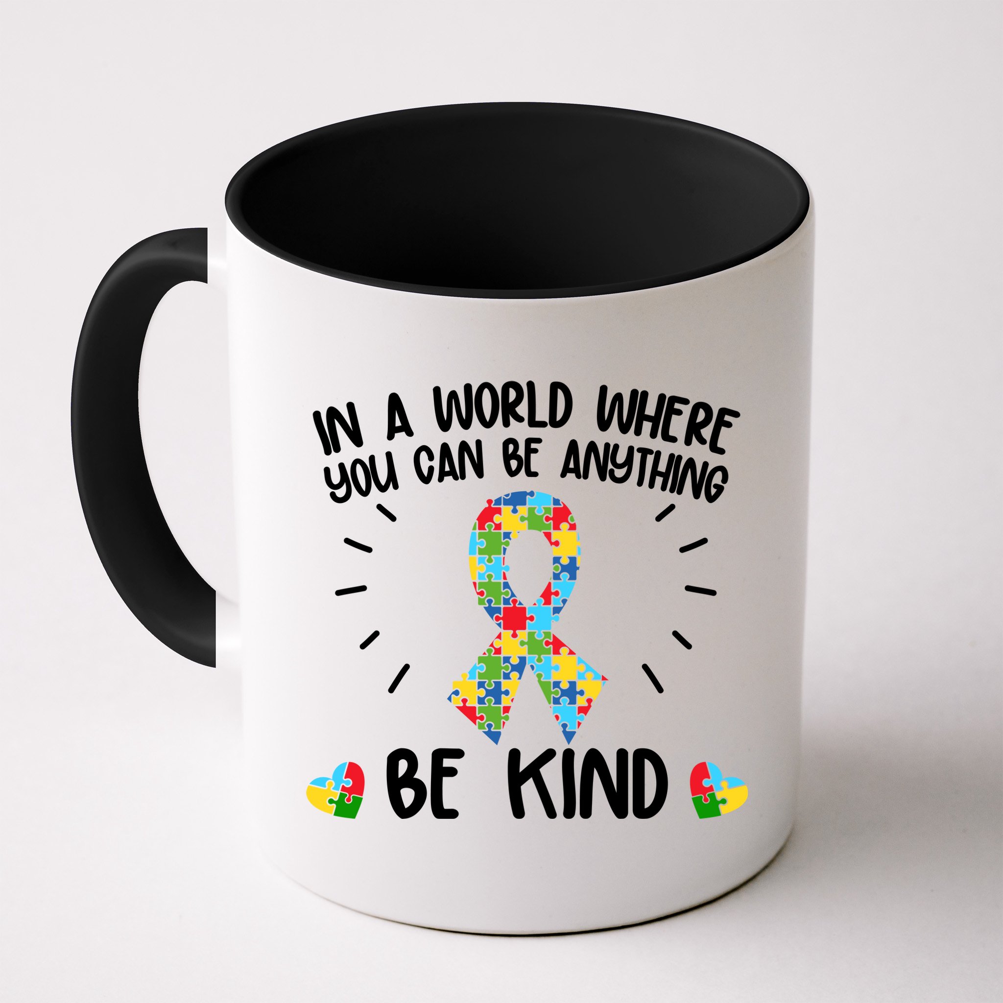 Be Kind Motivational Autism Awareness Slogan Autism Puzzle Message Mug